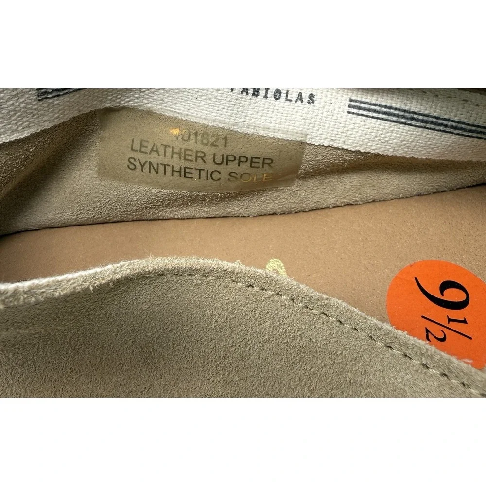 Fabiolas Espadrilles Tan Suede Leather‎ Women's Floral 9.5/41 Slip On New Summer